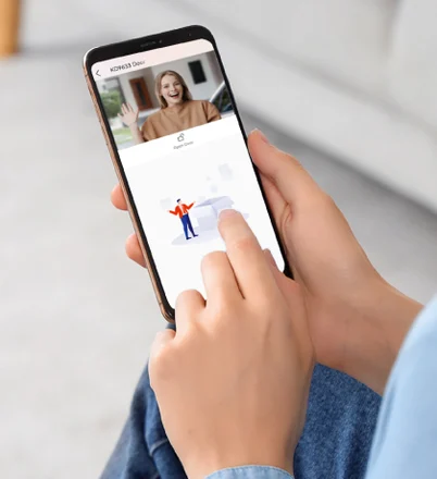 Вызов с домофона в приложении Hik-Connect на телефоне, с открытием двери