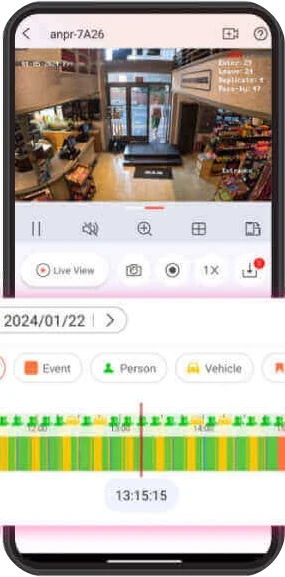 Aplicația Hik-Connect pe telefon: înregistrările camerelor, căutate după persoană sau mașină